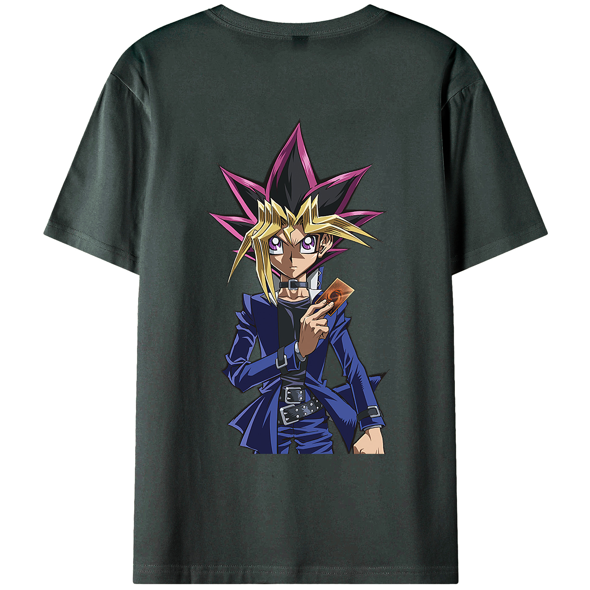 （画像用） 遊☆戯☆王 Yu-Gi-Oh! 綿100％ メンズ半袖Tシャツ（バックプリント） 通気性